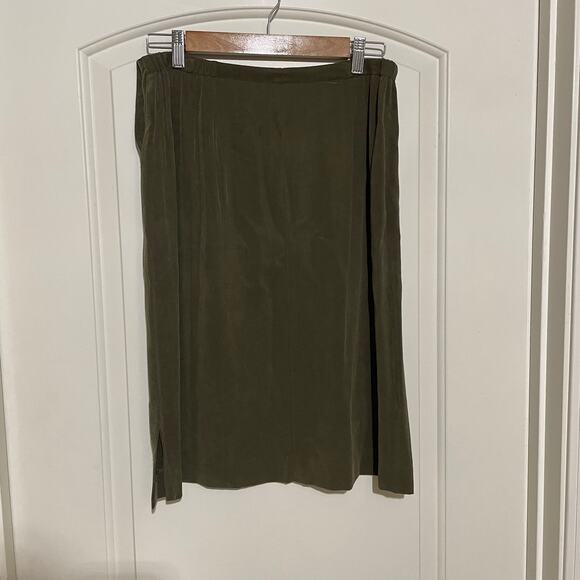 NWT TimBukTu Station 100% Tencel Olive Green Midi Skirt Size 2 Vintage Granola - Picture 5 of 14